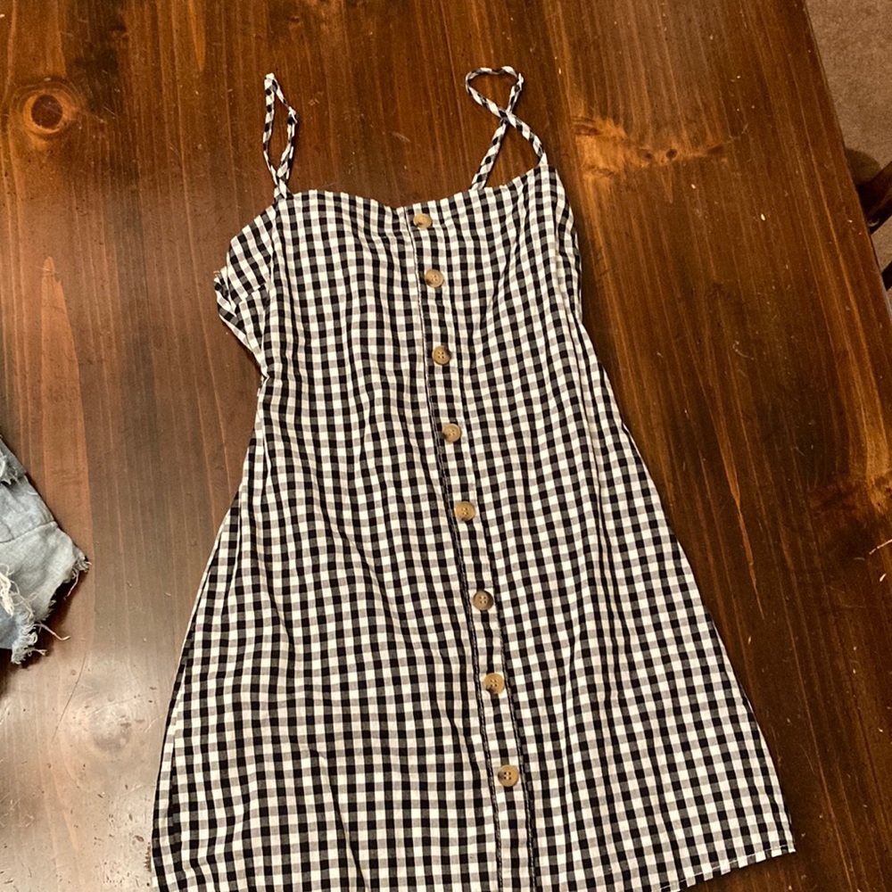Black and white checkered dress